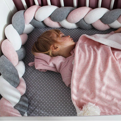 1M/2M/3M/4M Braid Baby Bed Bumper Infant Cradle Cot Protector Plush Pillow Cushion Crib Anti-collision Room Decor Bumper