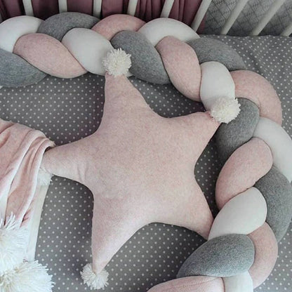 1M/2M/3M/4M Braid Baby Bed Bumper Infant Cradle Cot Protector Plush Pillow Cushion Crib Anti-collision Room Decor Bumper