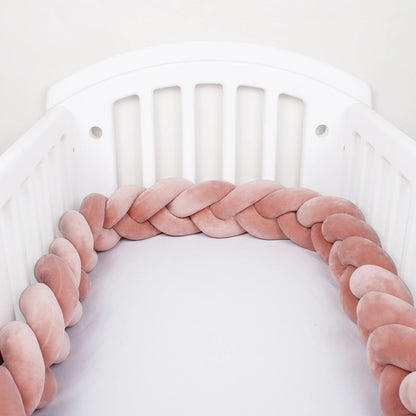 1M/2M/3M/4M Braid Baby Bed Bumper Infant Cradle Cot Protector Plush Pillow Cushion Crib Anti-collision Room Decor Bumper