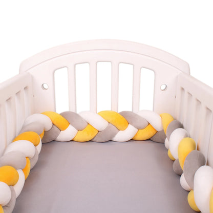 1M/2M/3M/4M Braid Baby Bed Bumper Infant Cradle Cot Protector Plush Pillow Cushion Crib Anti-collision Room Decor Bumper