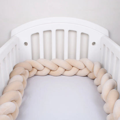 1M/2M/3M/4M Braid Baby Bed Bumper Infant Cradle Cot Protector Plush Pillow Cushion Crib Anti-collision Room Decor Bumper