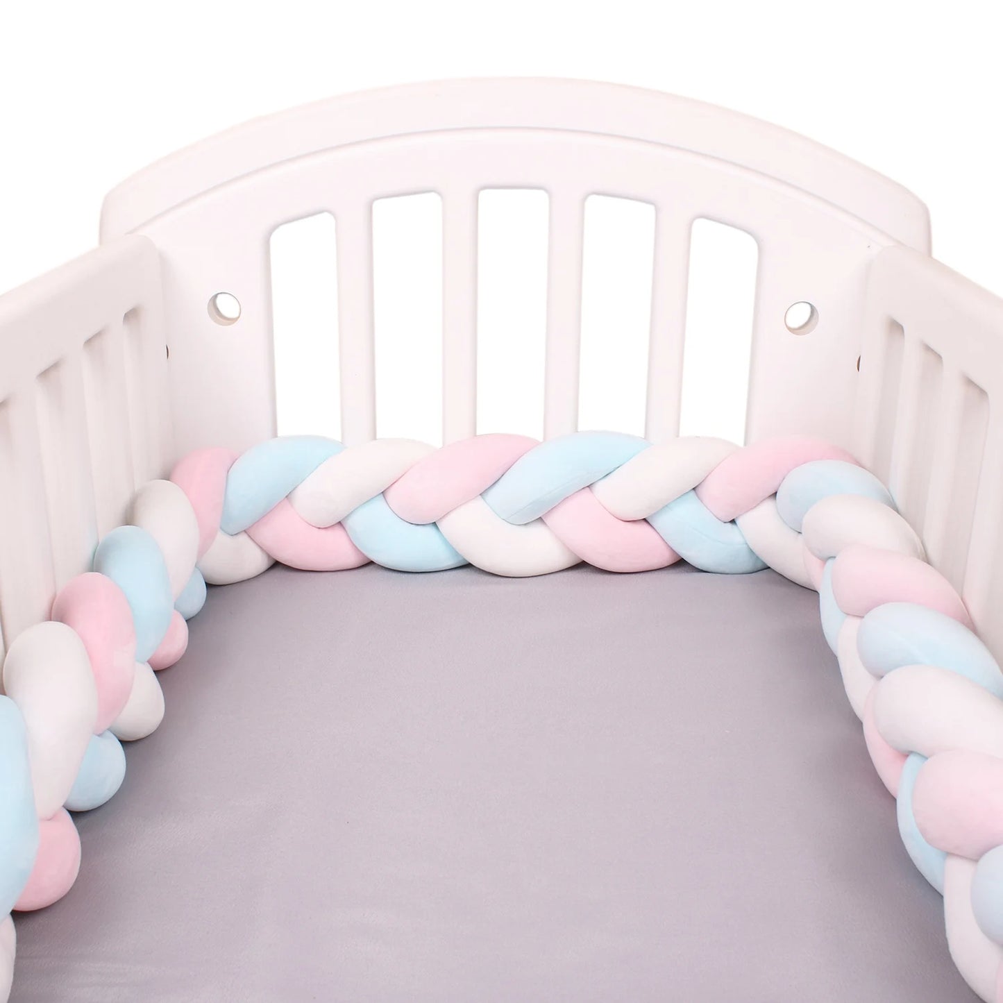 1M/2M/3M/4M Braid Baby Bed Bumper Infant Cradle Cot Protector Plush Pillow Cushion Crib Anti-collision Room Decor Bumper