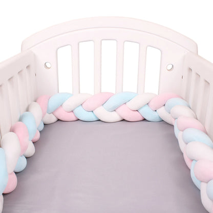 1M/2M/3M/4M Braid Baby Bed Bumper Infant Cradle Cot Protector Plush Pillow Cushion Crib Anti-collision Room Decor Bumper