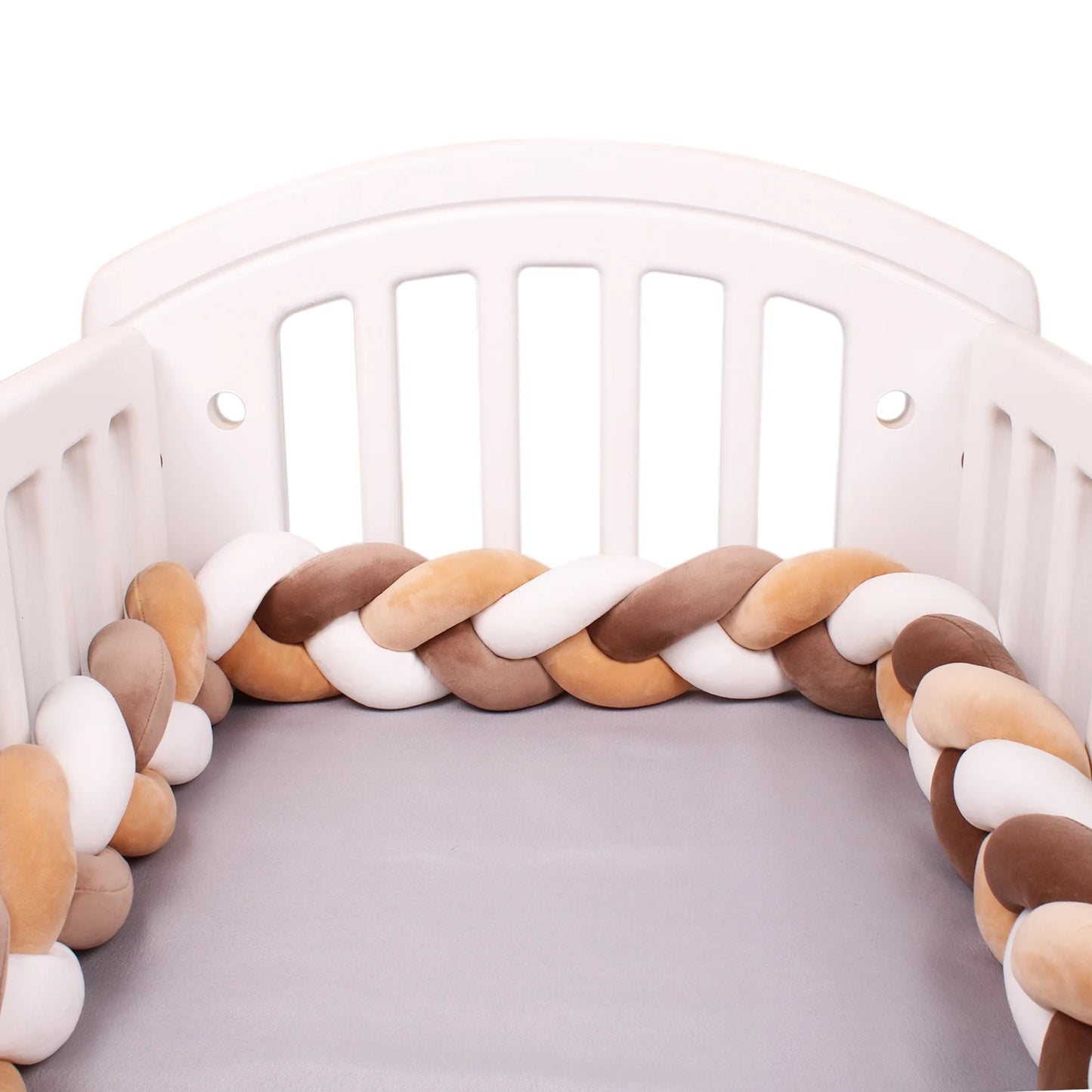 1M/2M/3M/4M Braid Baby Bed Bumper Infant Cradle Cot Protector Plush Pillow Cushion Crib Anti-collision Room Decor Bumper