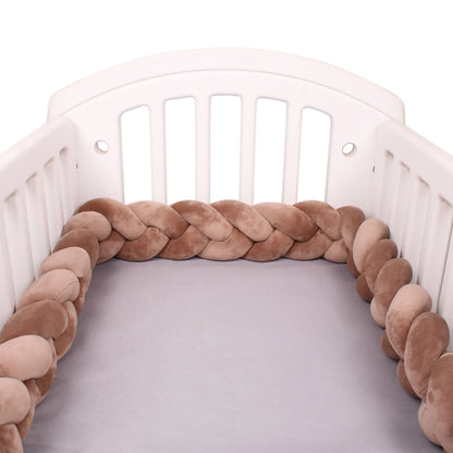 1M/2M/3M/4M Braid Baby Bed Bumper Infant Cradle Cot Protector Plush Pillow Cushion Crib Anti-collision Room Decor Bumper