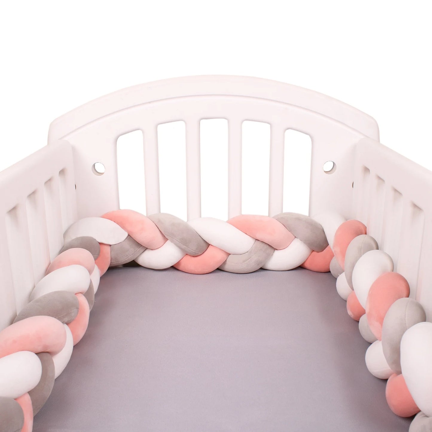1M/2M/3M/4M Braid Baby Bed Bumper Infant Cradle Cot Protector Plush Pillow Cushion Crib Anti-collision Room Decor Bumper