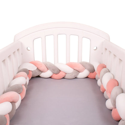 1M/2M/3M/4M Braid Baby Bed Bumper Infant Cradle Cot Protector Plush Pillow Cushion Crib Anti-collision Room Decor Bumper