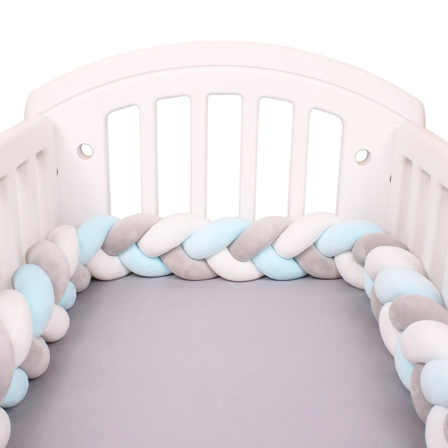 1M/2M/3M/4M Braid Baby Bed Bumper Infant Cradle Cot Protector Plush Pillow Cushion Crib Anti-collision Room Decor Bumper
