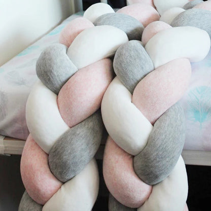 1M/2M/3M/4M Braid Baby Bed Bumper Infant Cradle Cot Protector Plush Pillow Cushion Crib Anti-collision Room Decor Bumper