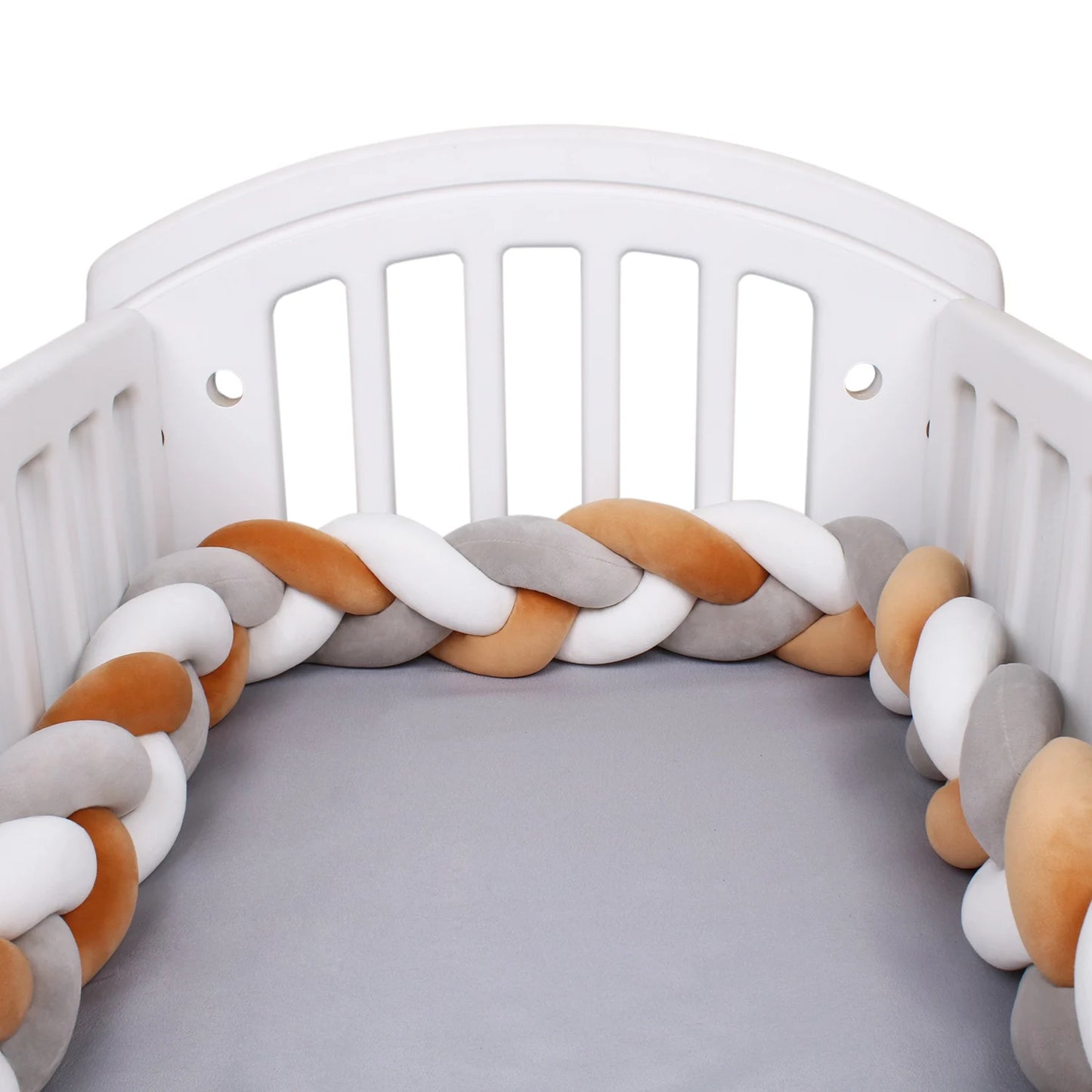 1M/2M/3M/4M Braid Baby Bed Bumper Infant Cradle Cot Protector Plush Pillow Cushion Crib Anti-collision Room Decor Bumper
