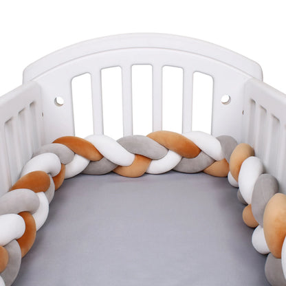 1M/2M/3M/4M Braid Baby Bed Bumper Infant Cradle Cot Protector Plush Pillow Cushion Crib Anti-collision Room Decor Bumper