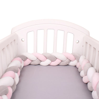 1M/2M/3M/4M Braid Baby Bed Bumper Infant Cradle Cot Protector Plush Pillow Cushion Crib Anti-collision Room Decor Bumper