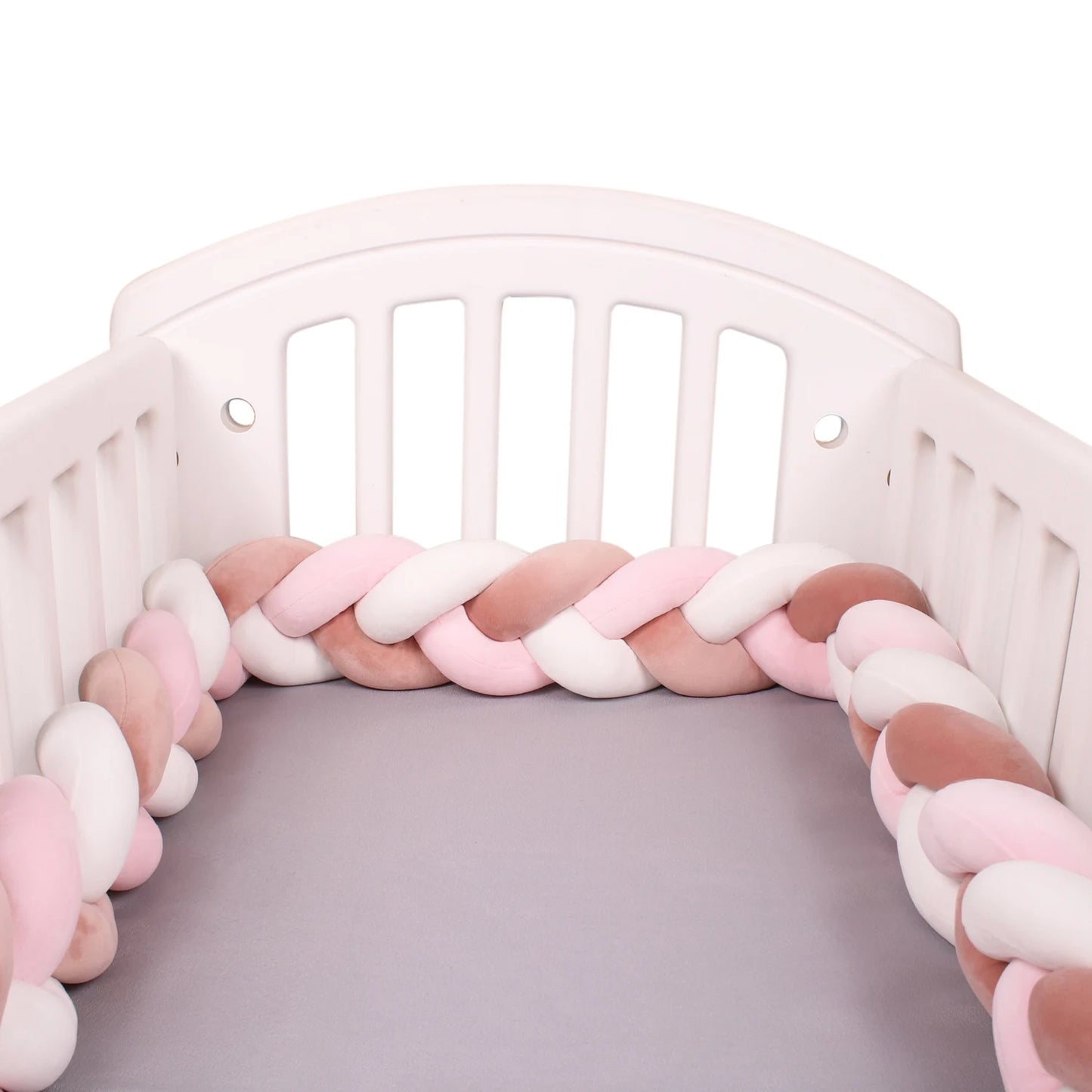 1M/2M/3M/4M Braid Baby Bed Bumper Infant Cradle Cot Protector Plush Pillow Cushion Crib Anti-collision Room Decor Bumper