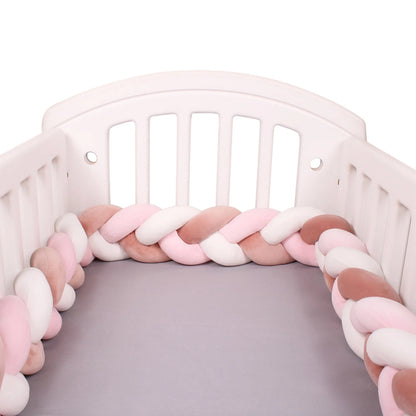 1M/2M/3M/4M Braid Baby Bed Bumper Infant Cradle Cot Protector Plush Pillow Cushion Crib Anti-collision Room Decor Bumper